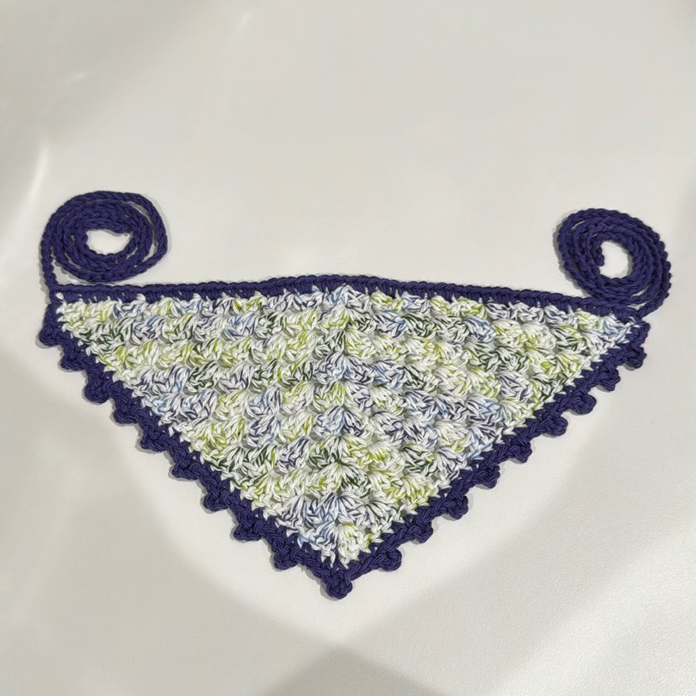 Handmade Crochet bandana - Purple and Green